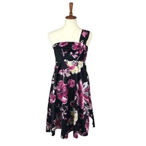 NWOT The Limited Black Floral One Shoulder Dress, Size6